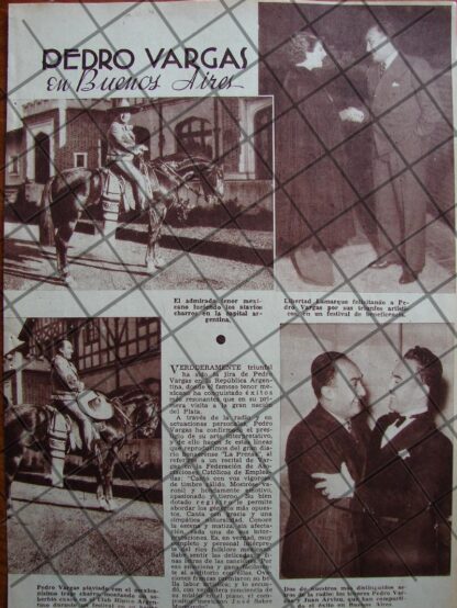 AFICHE ANTIGUO PEDRO VARGAS Y JUAN ARVIZU EN ARGENTINA 1937