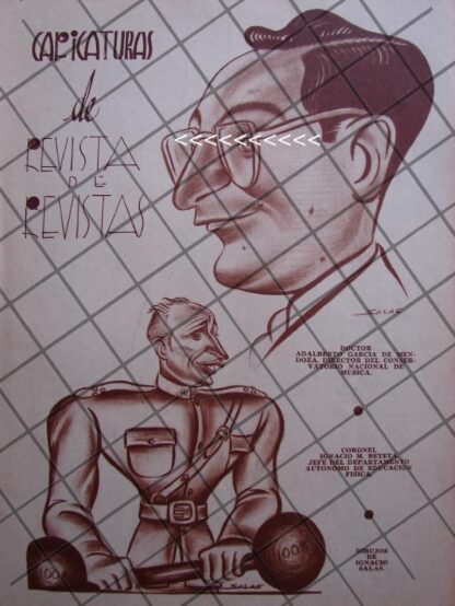 CARICATURA ANTIGUA ADALBERTO GARCIA DE MENDOZA 1939