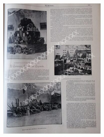 NOTA PRENSA EXPOSICION AGRICAOLA COYOACAN 1896