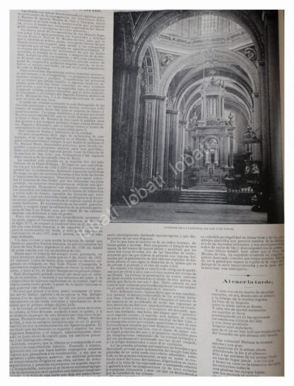 NOTA PRENSA DE 1896. CATEDRAL DE SAN LUIS POTOSI