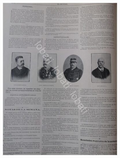 NOTICIA Y PORTADA ANTIGUA 1896 BANQUETE A PORFIRIO DIAZ - Imagen 4