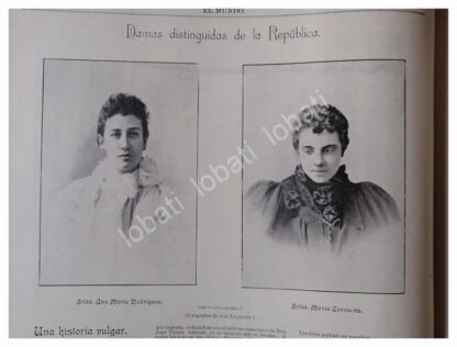 GRABADO ANTIGUO DAMAS DE SOCIEDAD/ DE JOSE LUPERCIO 1896 - Imagen 3