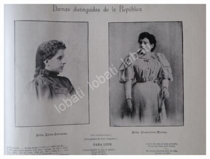 GRABADO ANTIGUO DAMAS DE SOCIEDAD/ DE JOSE LUPERCIO 1896 - Imagen 2