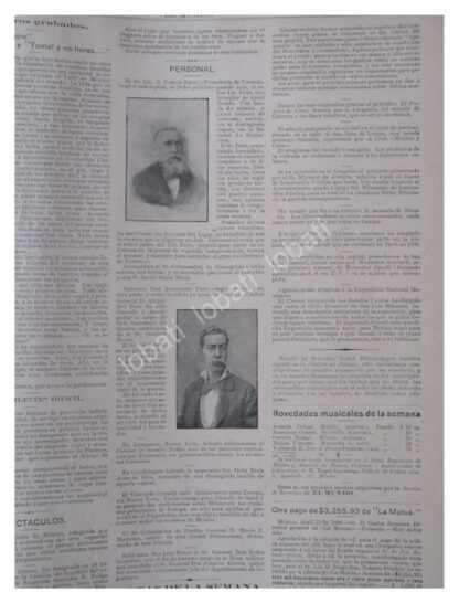 NOTA PRENSA ANTIGUA. MUERE CRNL. ROSALIO RUBIO. 1896