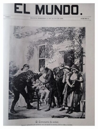 PORTADA ANTIGUA 1896 CENTENARIO DE LA VACUNA DE VIRUELA