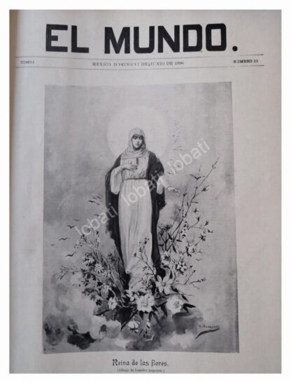 PORTADA ANTIGUA 1896 DE LEANDRO IZAGUIRRE, ARTE SACRO, VIRGEN