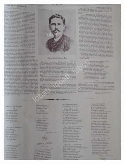 NOTA ANTIGUA 1896 PRESENTAN A JUSTO CECILIO SANTA ANNA