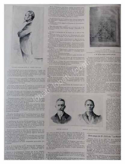 NOTA DE PRENSA ANTIGUA 1896 CASO TIMOTEO ANDRADE