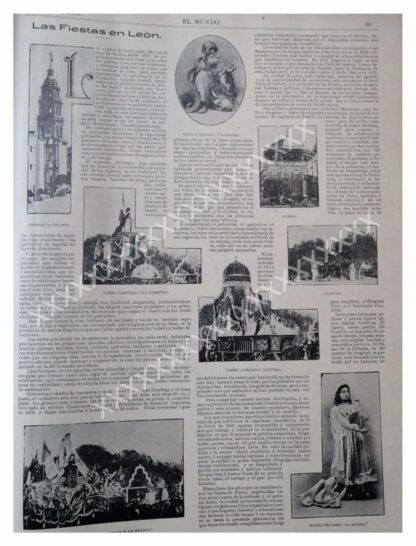 NOTA DE PRENSA 1896 FIESTAS DE LEON GUANAJUATO. - Imagen 2