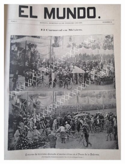 PORTADA ANTIGUA CONCURSO DE BICICLETAS PASEO. 1896