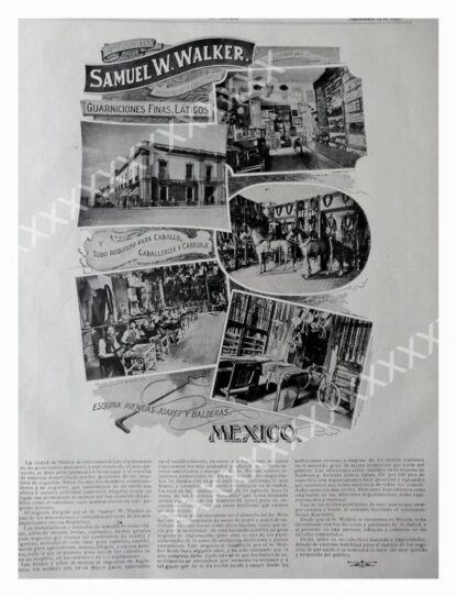 CARTEL ANTIGUO ORIGINAL DE 1897 EMPRESA SAMUEL W. WALKER