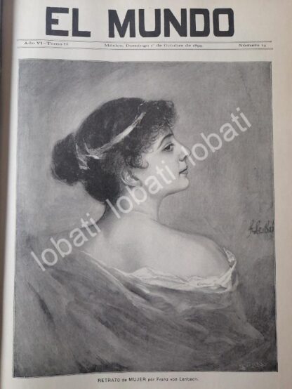 PORTADA ANTIGUA ORIGINAL  DE FRANZ VON LENBACH, 1899 MUJER /ARTE