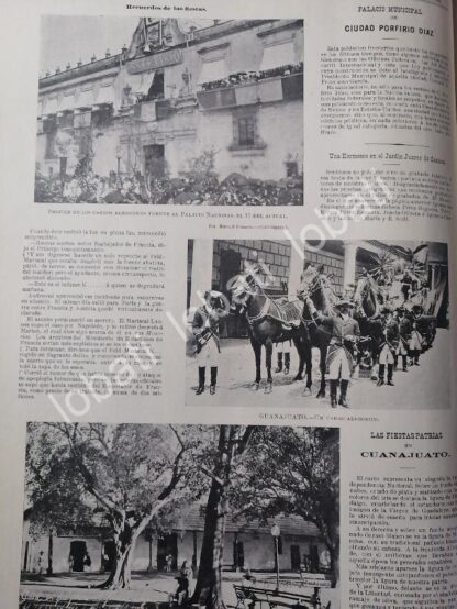 CARTEL ANTIGUO ORIGINAL DE CATEDRAL DE MEXICO Y FIESTAS PATRIAS EN GUANAJUATO 1899 / LDM - Imagen 3