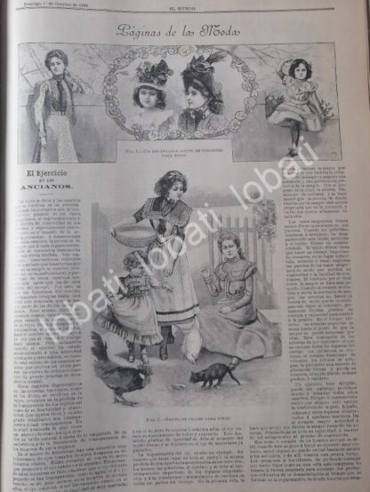 GACETA ANTIGUA DE MODAS 1899. " PAGINAS DE LA MODA " /57 - Imagen 2