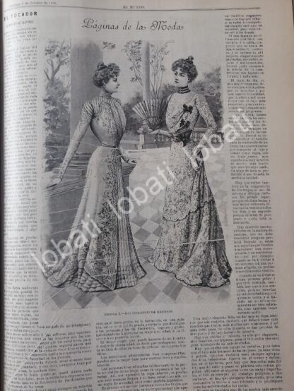 GACETA ANTIGUA DE MODAS 1899. " PAGINAS DE LA MODA " /58 - Imagen 2