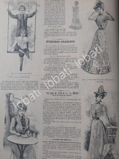 GACETA ANTIGUA DE MODAS 1899. " PAGINAS DE LA MODA " /51