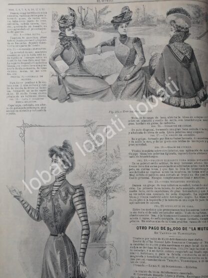 GACETA ANTIGUA DE MODAS 1899. " PAGINAS DE LA MODA " /59 - Imagen 3