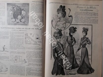 GACETA ANTIGUA DE MODAS 1899. " PAGINAS DE LA MODA " /60 - Imagen 2