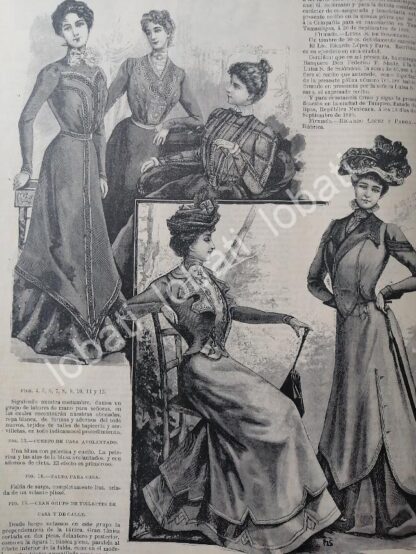 GACETA ANTIGUA DE MODAS 1899. " PAGINAS DE LA MODA " /60