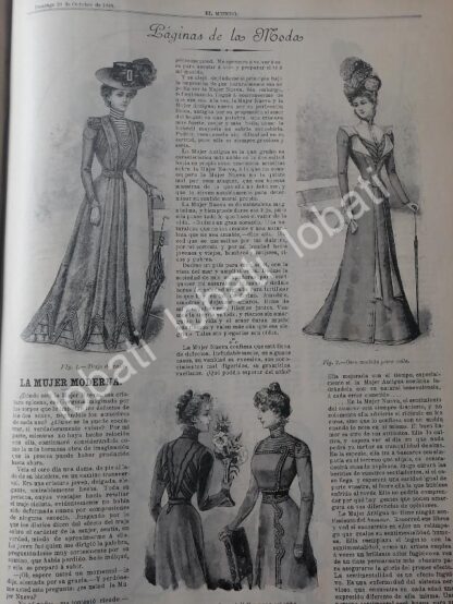 GACETA ANTIGUA DE MODAS 1899. " PAGINAS DE LA MODA " /61 - Imagen 3