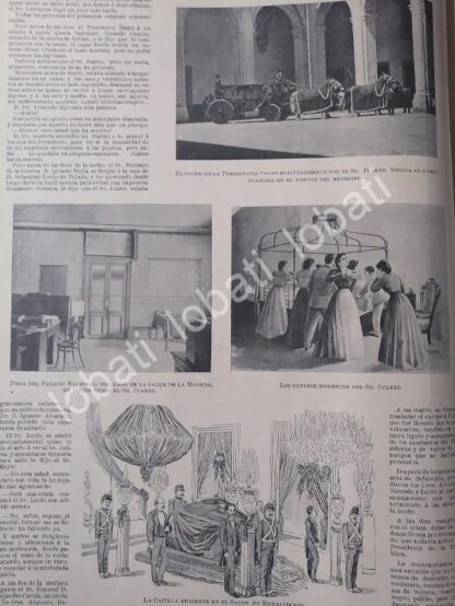 CARTEL ANTIGUO ORIGINAL DE PORFIRIO DIAZ Y HOMENAJE A BENITO JUAREZ 1899 /PLT - Imagen 3