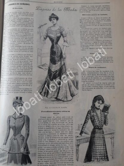 GACETA ANTIGUA DE MODAS 1899. " PAGINAS DE LA MODA " /63 - Imagen 3