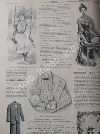 GACETA ANTIGUA DE MODAS 1899. " PAGINAS DE LA MODA " /63 - Imagen 5