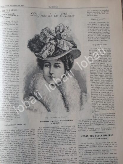 GACETA ANTIGUA DE MODAS 1899. " PAGINAS DE LA MODA " /64 - Imagen 3