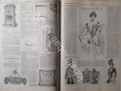 GACETA ANTIGUA DE MODAS 1899. " PAGINAS DE LA MODA " /65