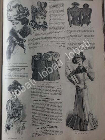 GACETA ANTIGUA DE MODAS 1899. " PAGINAS DE LA MODA " /66 - Imagen 3