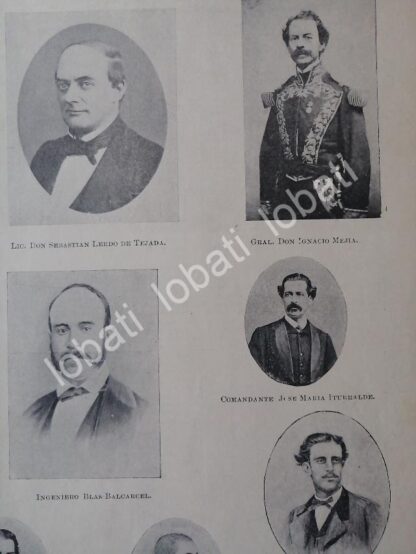 CARTEL ANTIGUO ORIGINAL DE MILITARES Y POLITICOS DE LA EPOCA DE LA REFORMA 1899 /PLT - Imagen 3