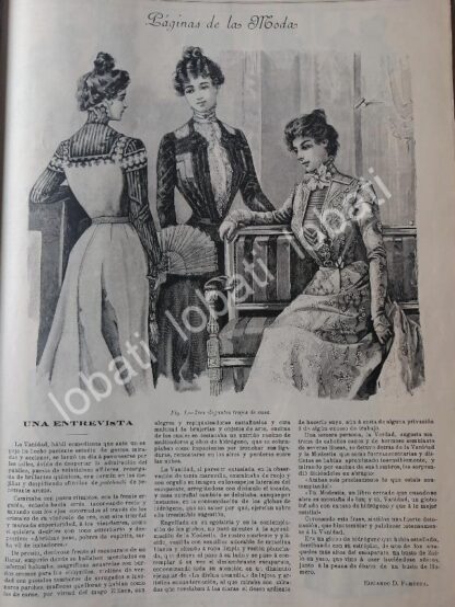 GACETA ANTIGUA DE MODAS 1899. " PAGINAS DE LA MODA " /66 - Imagen 2