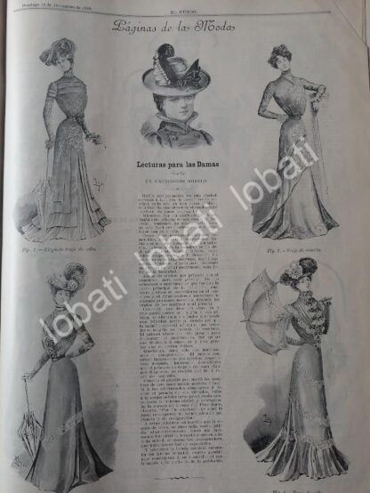 GACETA ANTIGUA DE MODAS 1899. " PAGINAS DE LA MODA " /68 - Imagen 2