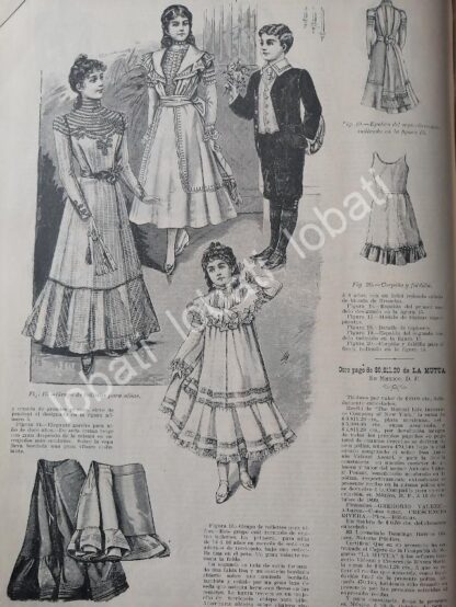 GACETA ANTIGUA DE MODAS 1899. " PAGINAS DE LA MODA " /68