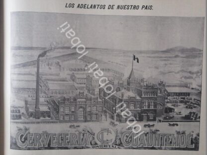 CARTEL ANTIGUO ORIGINAL DE CERVECERIA CUAUHTEMOC 1899 AMPLIO REPORTAJE - Imagen 3