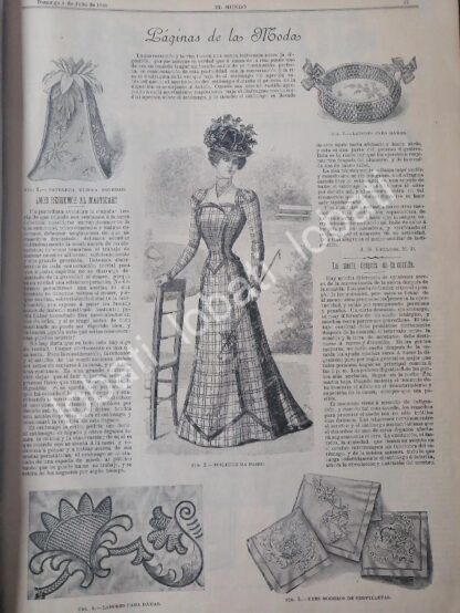 GACETA ANTIGUA DE MODAS 1899. " PAGINAS DE LA MODA " /50