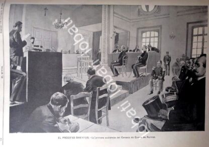 GRABADO ANTIGUO 1899 JUICIO DE ALFRED DREYFUS /MLT JRP