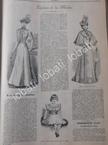 GACETA ANTIGUA DE MODAS 1899. " PAGINAS DE LA MODA " /56