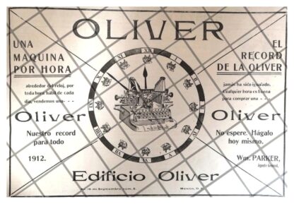 CARTEL PUBLICITARIO RETRO 1912 MAQUINA DE ESCRIBIR OLIVER