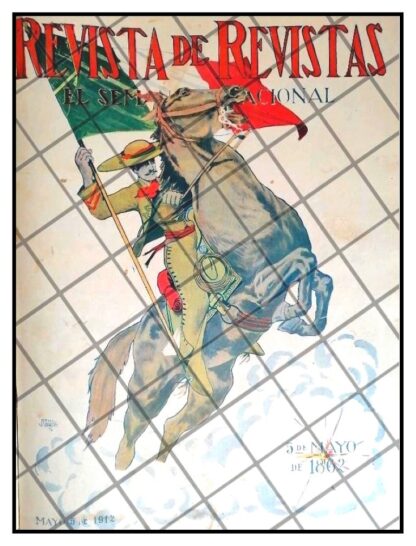 PORTADA ANTIGUA 1912 CHARRO A CABALLO, ERROR BANDERA