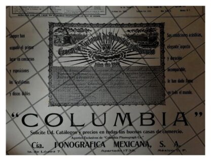 PUBLICIDAD ANTIGUA CIA. FONOGRAFICA MEXICANA 1912 -3