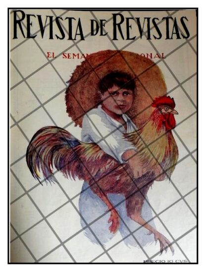 PORTADA ANTIGUA ARTISTICA 1912 NIÑO Y SU GALLO