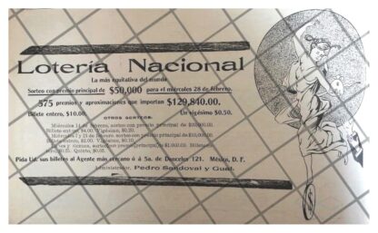 AFICHES ANTIGUO LOTERIA NACIONAL 1912 /206