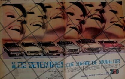 CARTEL RETRO MODELOS DE AUTOS CHEVROLET DE 1969. T. POSTER