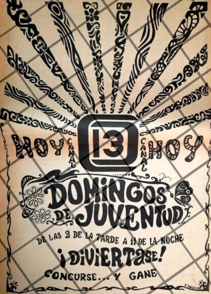 CARTEL DE PUBLICIDAD RETRO. CANAL 13 TRECEVISION 1969 /9