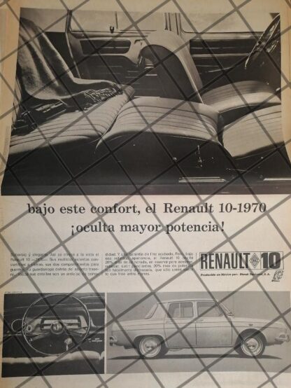 CARTEL RETRO AUTOS RENAULT 10. T POSTER 1969