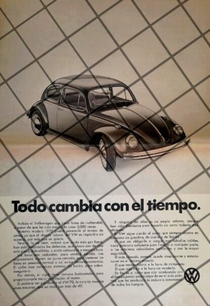 CARTEL RETRO AUTOS VOLKSWAGEN VOCHO 1970. P. 1969. T POSTER