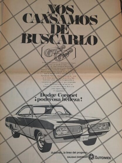 CARTEL RETRO AUTOS DODGE CORONET 1970. T POSTER