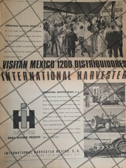 CARTEL PUBLICITARIO RETRO INTERNATIONAL HARVESTER MEXICO 1969