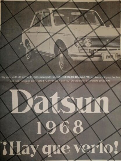 CARTEL RETRO AUTOS DATSUN BLUEBIRD 1968 T POSTER